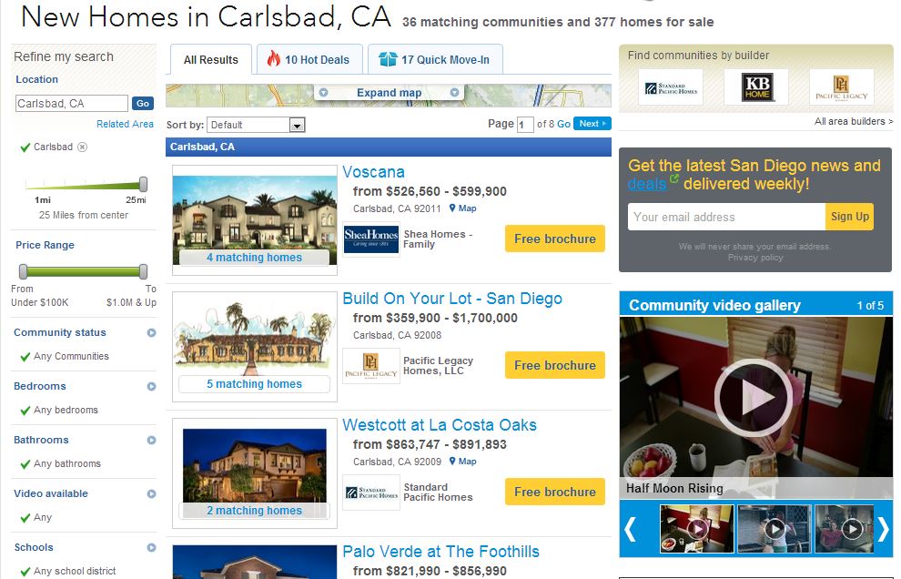 New homes in Carlsbad CA Carlsbad new home communities